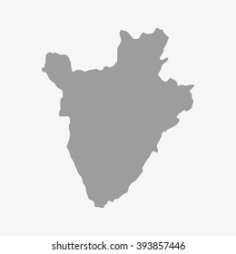 Map  of Burundi in gray on a white background