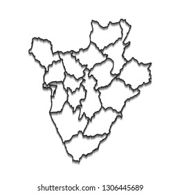 Map of Burundi - High detailed on white background. Abstract design vector illustration eps 10.
