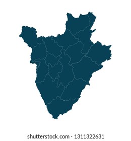 Map of Burundi - High detailed on white background. Abstract design vector illustration eps 10.