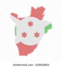 Map of Burundi. Mosaic style map with flag of Burundi. Authentic vector illustration.