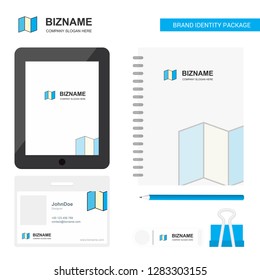 Map  Business Logo, Tab App, Diary PVC Employee Card and USB Brand Stationary Package Design Vector Template
