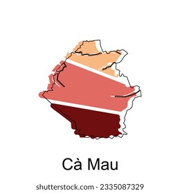 Map of Ca Mau vector design template, World Map International vector template with outline graphic sketch style isolated on white background