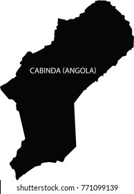 Map of Cabinda vector black on white background