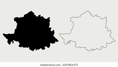 Map of Caceres - Extremadura - Spain region outline silhouette graphic element Illustration template design
