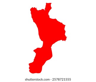 Map of Calabria as vector illustration