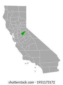 Map of Calaveras in California on white