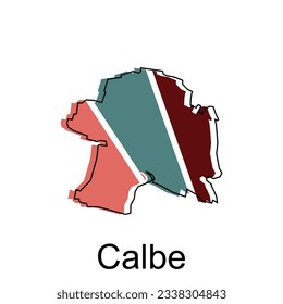 Mapa del esquema moderno de Calbe, mapa de la plantilla de diseño del vector de color del país alemán