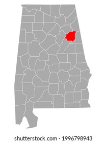 Mapa de Calhoun en Alabama en blanco