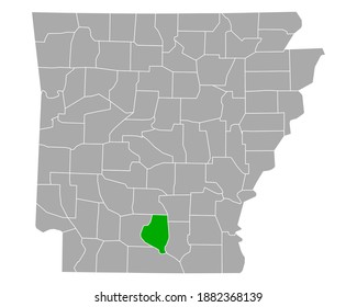 Map of Calhoun in Arkansas on white