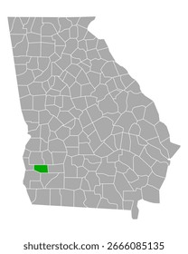 Map of Calhoun in Georgia on white