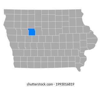 Map of Calhoun in Iowa on white