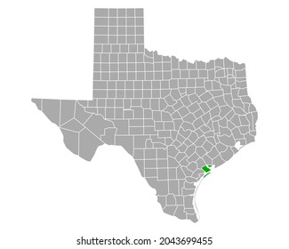 Mapa de Calhoun en Texas en blanco