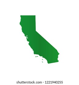 map of California. Green color