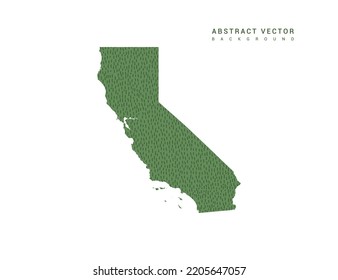 Mapa de la línea verde simple de California. Vector de diseño de línea mínimo estilizado.