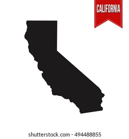 Map of California on white background, vector illustration