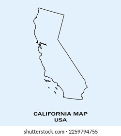 Map of CALIFORNIA, Map of CALIFORNIA with an outline, Map of USA state CALIFORNIA Vector Illustration, USA.