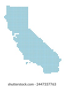 Map of California state from dots