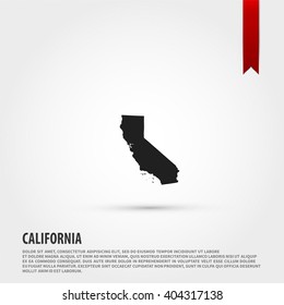 Map Of The California State. Vector Illustration Design Element. Flat Style Design Icon.