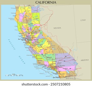 Map of California, United States