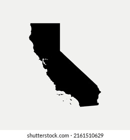 Map of California - United States outline silhouette vector illustration
