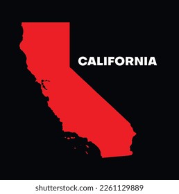 Map of California  - United States outline silhouette vector illustration
