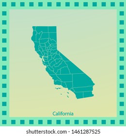 map of California . vector illustration