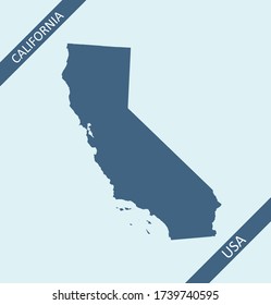 Map of California vector outline