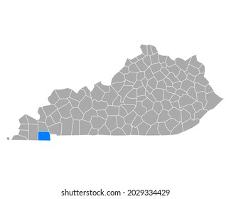 Mapa de Calloway en Kentucky en blanco
