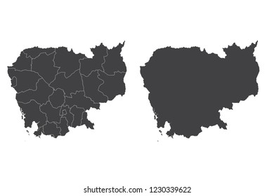 Map - Cambodia Couple Set , Map of Cambodia,Vector illustration eps 10.