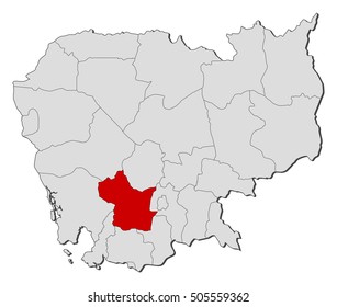 Map - Cambodia, Kampong Speu