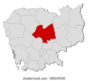 Map - Cambodia, Kampong Thom