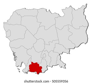 Map - Cambodia, Kampot