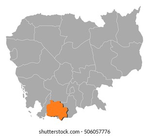 Map - Cambodia, Kampot