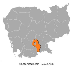 Map - Cambodia, Kandal