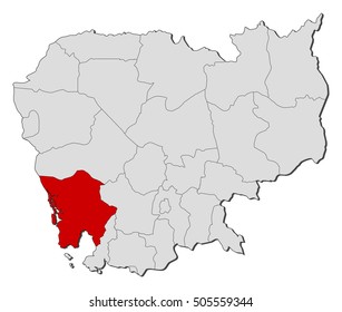 Map - Cambodia, Koh Kong