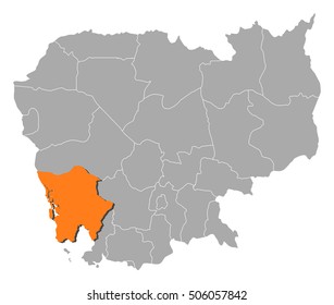 Map - Cambodia, Koh Kong