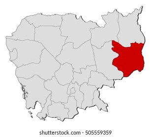 Map - Cambodia, Mondulkiri