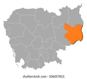 Map - Cambodia, Mondulkiri