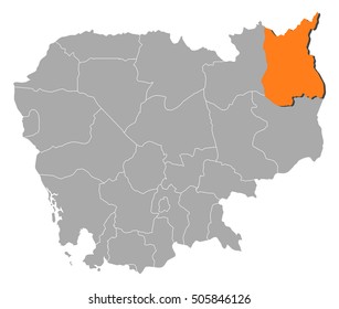 Map - Cambodia, Ratanakiri