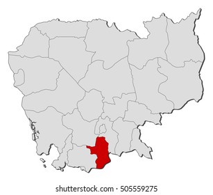Map - Cambodia, Takeo