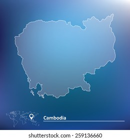 Map of Cambodia - vector illustration