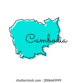 Map of Cambodia Vector Illustration Design Template.
