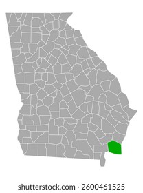 Map of Camden in Georgia on white