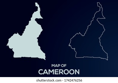Map of Cameroon. Abstract design, vector illustration by using adobe illustrator.Cameroon isolated map.  Cameroon Outline map. Editable Map design.