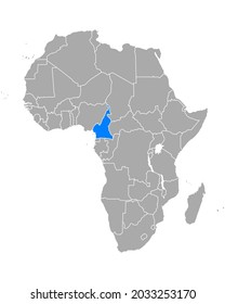 Map Of Cameroon In Africa On White