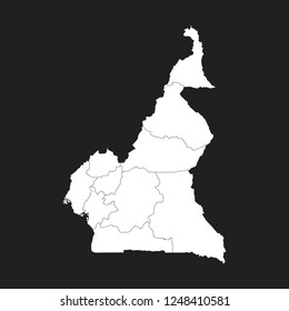 Map of Cameroon - High detailed on black background. Abstract design vector illustration eps 10.