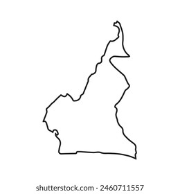 Icono de línea de Camerún. Ilustración Vector gráfico del mapa de Camerún.