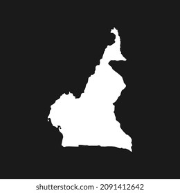 Mapa de Camerún de fondo negro