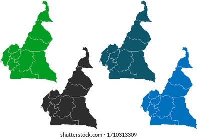 Map Cameroon Original Mapvariety Colors On Stock Vector (Royalty Free ...