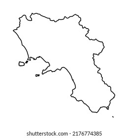 Map of Campania high quality vector illustration - Hand made line drawing of Campanian Italian region borders